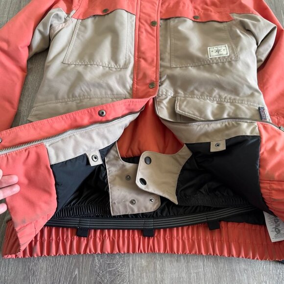 O'Neill Utility Snow Jacket Coral Beige Hooded Ski Snowboard Coat Size Medium - Picture 7 of 16
